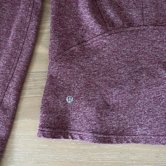 Lululemon Ready To Rulu Turtleneck Top Heathered Red Grape Bordeaux sz 6 - Picture 3 of 3